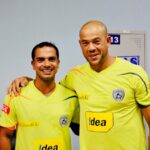T Dilip with Andrey Symonds during IPL 2 with Deccan Chargers
